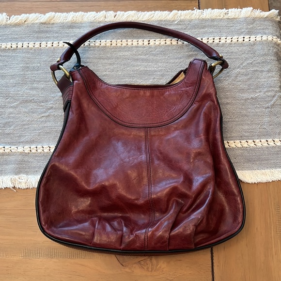 Charles David leather hobo wine burgundy deep red VGUC - Picture 7 of 16